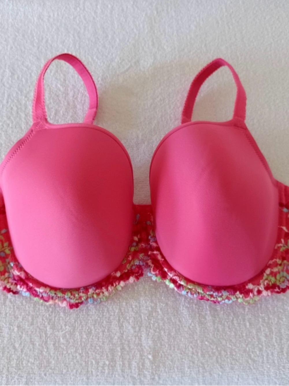WACOAL Embrace Lace Contour T-Shirt Bra Sz 38C in Hot Pink/multi NEW - Picture 7 of 14